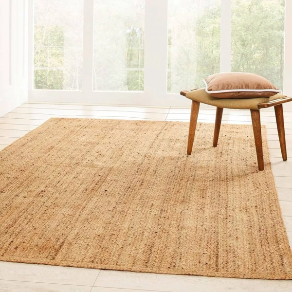 Rug Runner Jute Farmhouse 100% Jute Braided Handmade Rustic look Natural Carpet